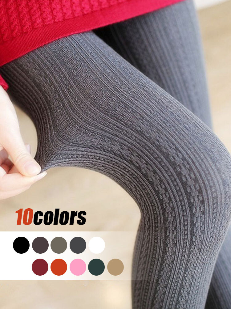 Womens Warm Thick Chunky Cable Ribbed Knitted Stretchy Skinny Tights Full  Length | eBay UK